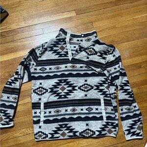 Men's Geometric Quarter button Sweater